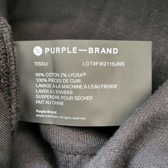 Purple Brand P001 Skinny Jeans in Black Oil Spill Men's Size 36 - Picture 9 of 9